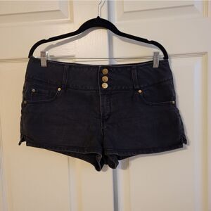 Nicki Minaj black mid-rise shorts